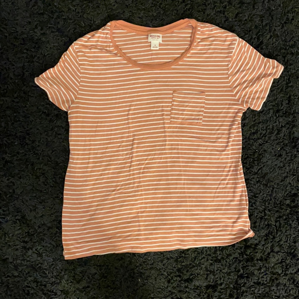 Orange and White stripes, loose material 95% rayon